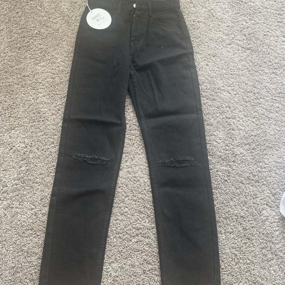 Princess Poly Attica Knee Rip Black Jeans
